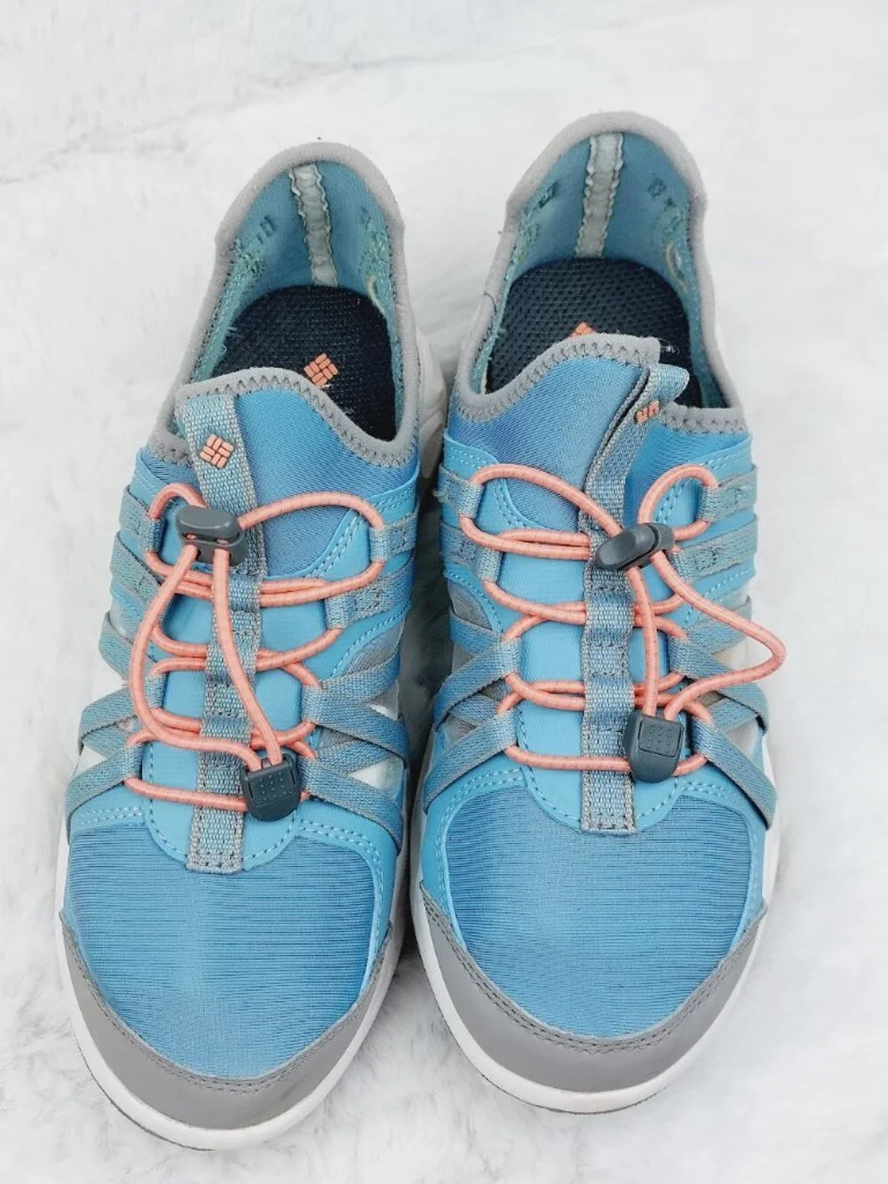 Columbia Girls' Blue Grey Okolona Lock-Laces Breathable Water Shoes Size 5
